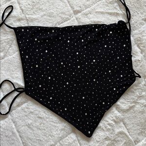 Windsor Black Crop Top with Silver Accents